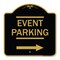 Signmission Thanks for Coming Turn Right for Exit Event Parking with Right Arrow, Black & Gold, BG-1818-22823 A-DES-BG-1818-22823 - alternate 1